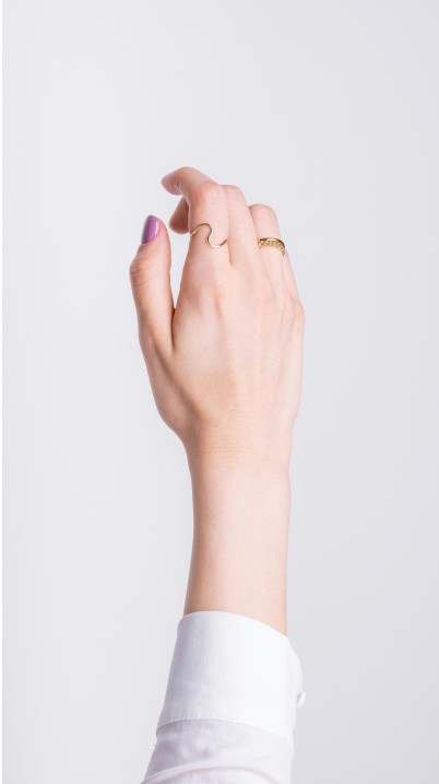 Custom ring on hand